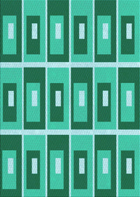 Machine Washable Transitional Turquoise Green Rug, wshpat979lblu
