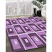 Patterned Violet Purple Rug in Family Room, pat979pur