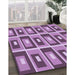 Machine Washable Transitional Violet Purple Rug in a Family Room, wshpat979pur