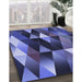 Machine Washable Transitional Blue Rug in a Family Room, wshpat98blu