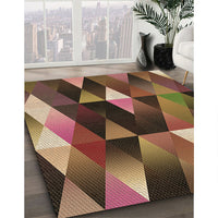 Patterned Bronze Brown Rug, pat98brn