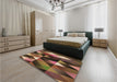 Patterned Bronze Brown Rug in a Bedroom, pat98brn