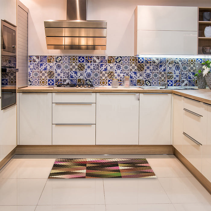 Patterned Bronze Brown Rug in a Kitchen, pat98brn