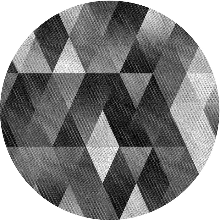 Square Patterned Dark Gray Black Rug, pat98gry