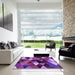 Square Patterned Purple Rug in a Living Room, pat98pur