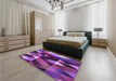 Patterned Purple Rug in a Bedroom, pat98pur