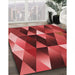 Machine Washable Transitional Red Rug in a Family Room, wshpat98rd