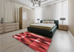 Patterned Red Rug in a Bedroom, pat98rd