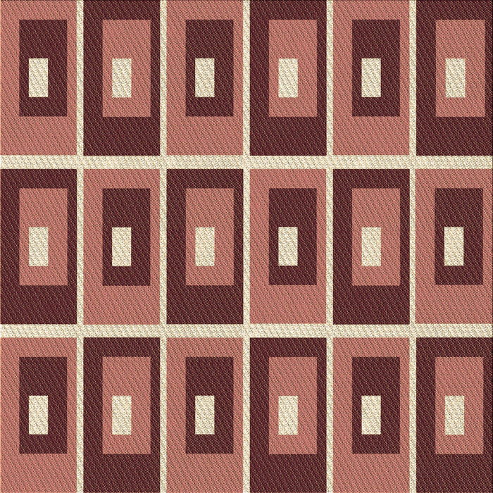 Round Machine Washable Transitional Brown Red Rug, wshpat980brn