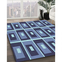 Patterned Crystal Blue Rug, pat980lblu