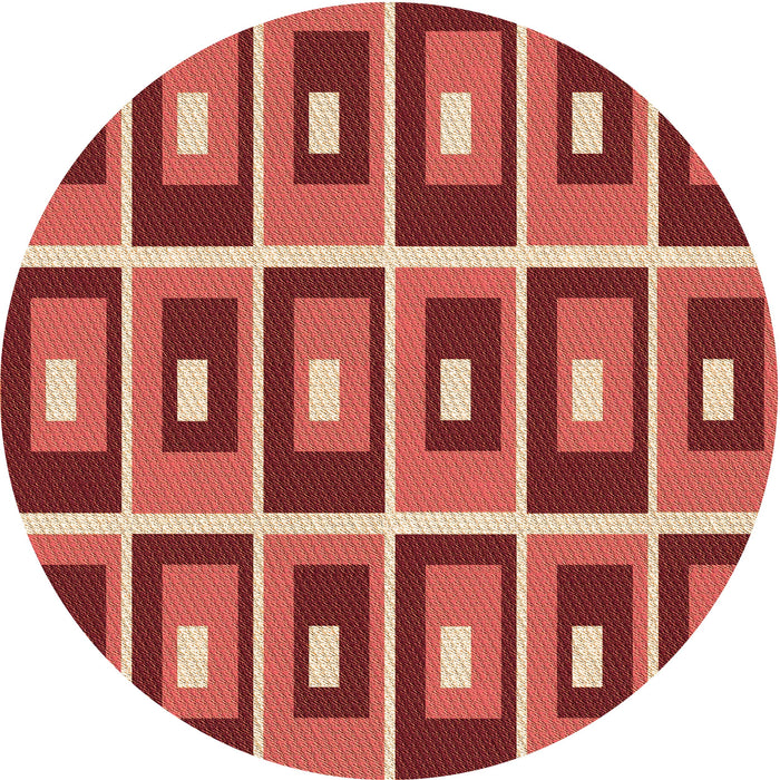 Square Patterned Red Rug, pat980org