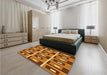 Patterned Orange Rug in a Bedroom, pat980yw