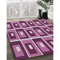 Patterned Dark Raspberry Purple Novelty Rug, pat980