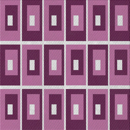 Square Patterned Dark Raspberry Purple Novelty Rug, pat980