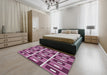 Patterned Dark Raspberry Purple Novelty Rug in a Bedroom, pat980