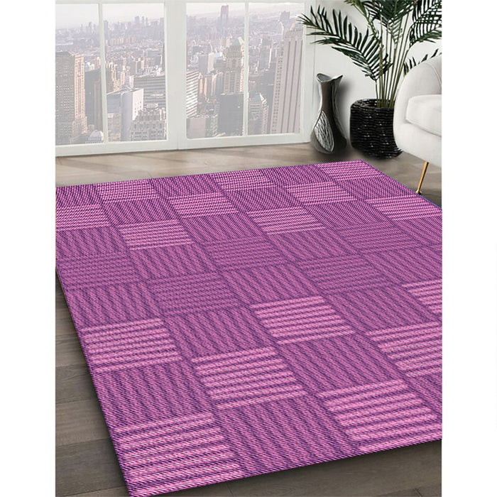 Patterned Crimson Purple Rug in Family Room, pat981pur