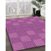 Patterned Crimson Purple Rug in Family Room, pat981pur