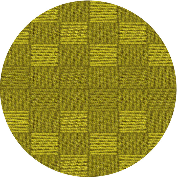 Square Machine Washable Transitional Dark Yellow Green Rug in a Living Room, wshpat981yw
