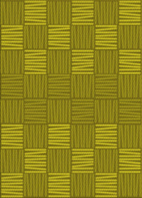 Machine Washable Transitional Dark Yellow Green Rug, wshpat981yw