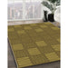 Machine Washable Transitional Dark Bronze Brown Rug in a Family Room, wshpat982brn