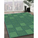 Machine Washable Transitional Medium Forest Green Rug in a Family Room, wshpat982lblu