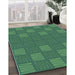 Patterned Medium Forest Green Rug in Family Room, pat982lblu