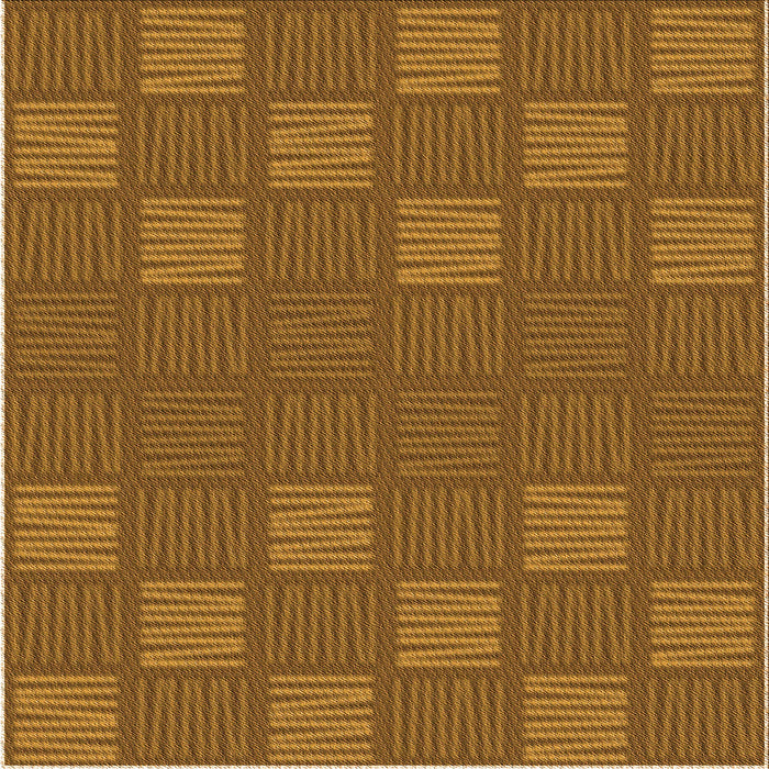 Round Patterned Saddle Brown Rug, pat982org