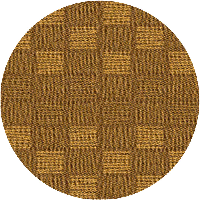 Square Patterned Saddle Brown Rug, pat982org