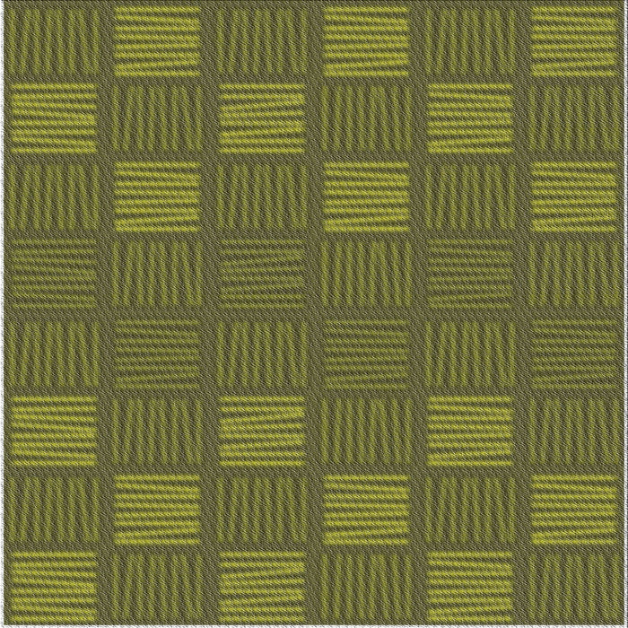 Square Patterned Army Green Novelty Rug, pat982
