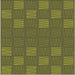 Square Patterned Army Green Novelty Rug, pat982