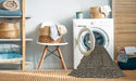 Machine Washable Transitional Midnight Gray Rug in a Washing Machine, wshpat983brn