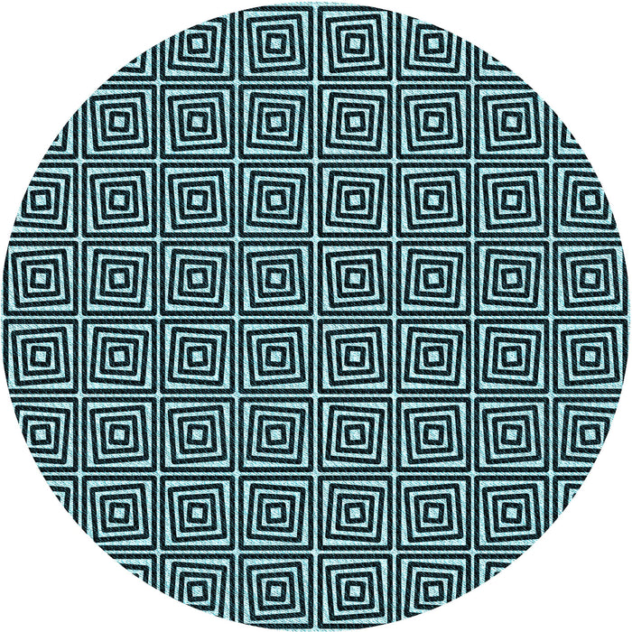 Square Patterned Deep Teal Green Rug, pat983lblu