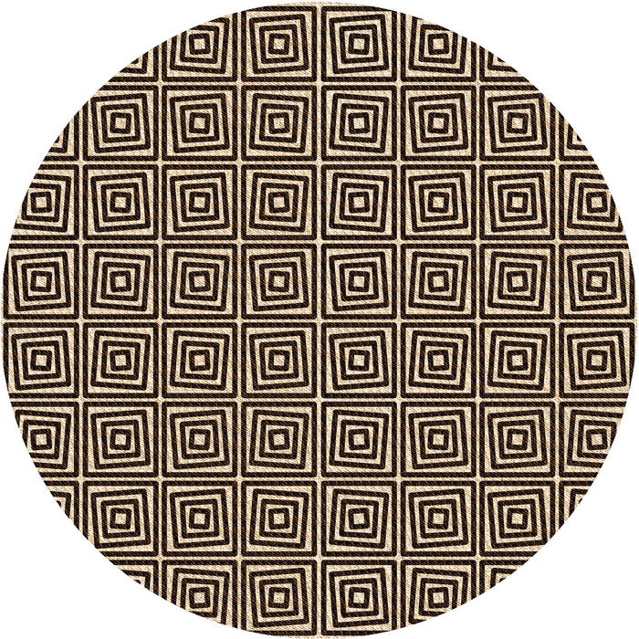 Square Patterned Black Brown Rug, pat983org