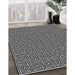 Patterned Mid Gray Novelty Rug in Family Room, pat983