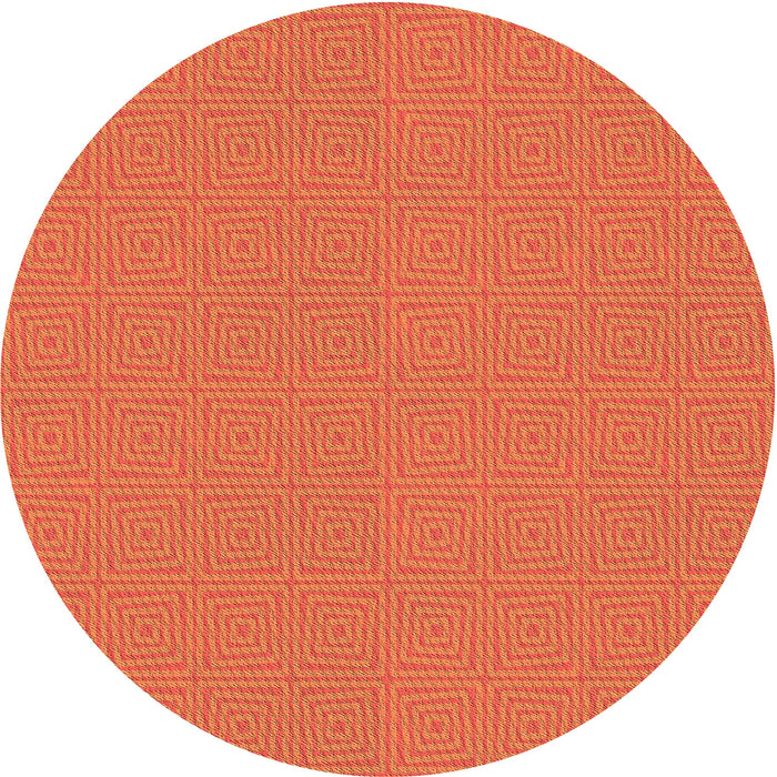 Square Patterned Neon Orange Rug, pat984org