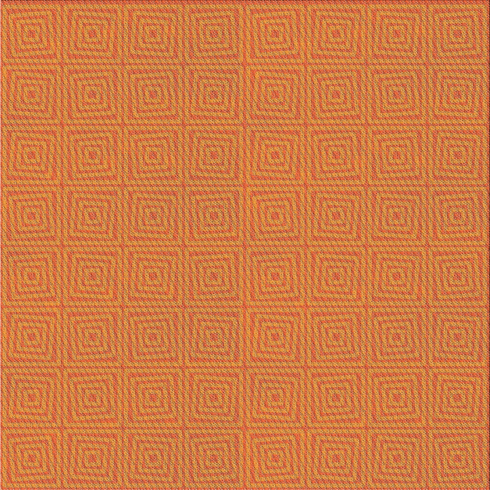 Square Patterned Dark Orange Novelty Rug, pat984