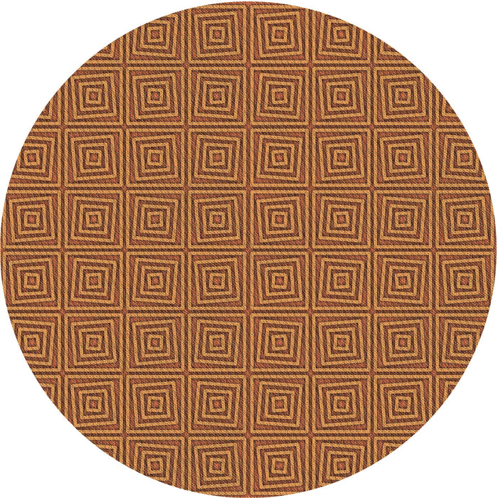 Square Patterned Tomato Red Rug, pat985brn