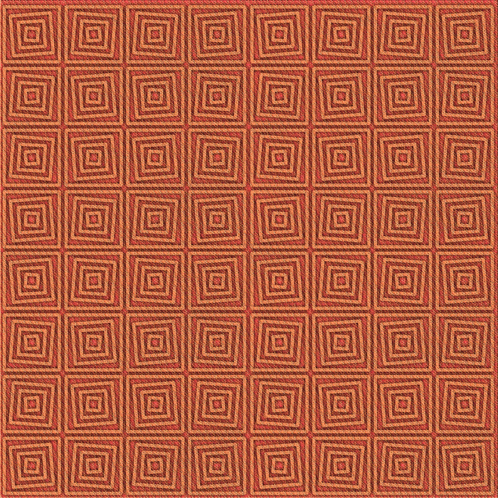 Round Patterned Neon Orange Rug, pat985org
