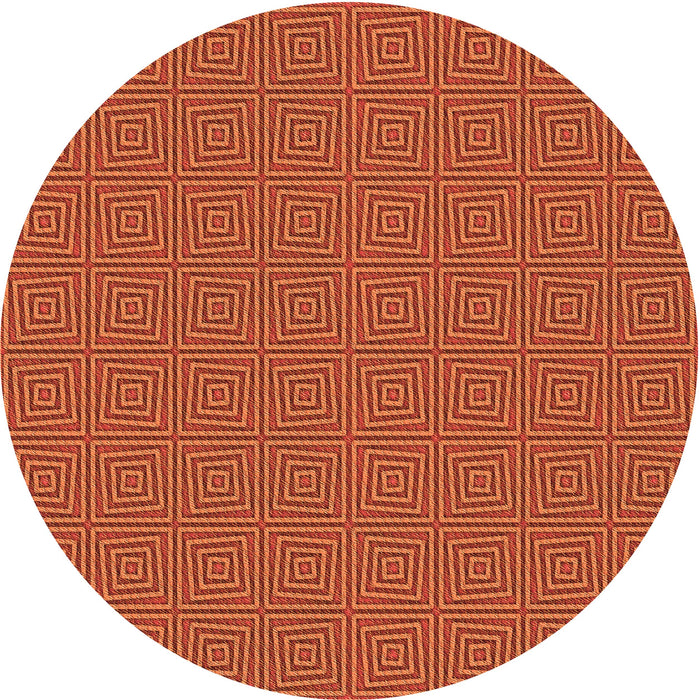 Square Patterned Neon Orange Rug, pat985org