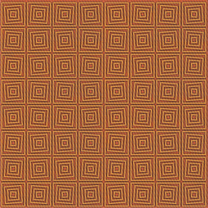 Square Patterned Orange Novelty Rug, pat985