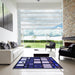 Square Patterned Purple Rug in a Living Room, pat986blu