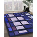 Patterned Purple Rug in Family Room, pat986blu