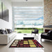 Square Patterned Bronze Brown Rug in a Living Room, pat986brn