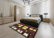 Patterned Bronze Brown Rug in a Bedroom, pat986brn