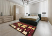 Patterned Bronze Brown Rug in a Bedroom, pat986org