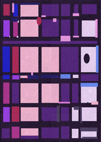 Machine Washable Transitional Lilac Purple Rug, wshpat986pur