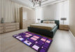 Patterned Lilac Purple Rug in a Bedroom, pat986pur