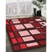 Patterned Red Rug in Family Room, pat986rd