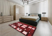 Patterned Red Rug in a Bedroom, pat986rd