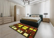 Patterned Brown Rug in a Bedroom, pat986yw